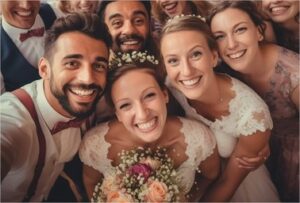 couple pendant une fête de mariage
