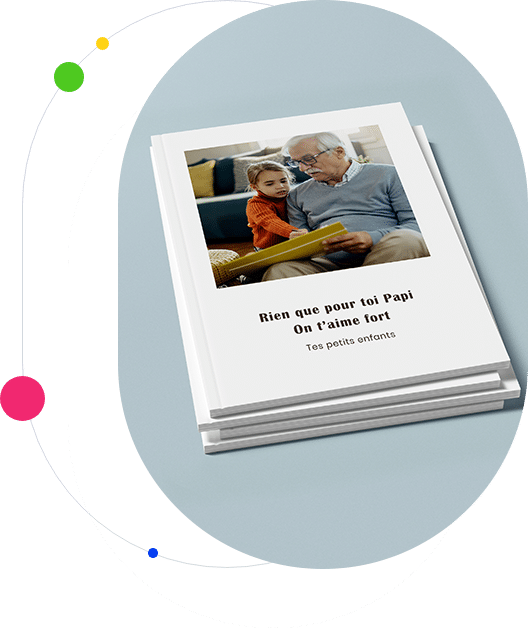 livre photos empilé à offrir pour des grands parents